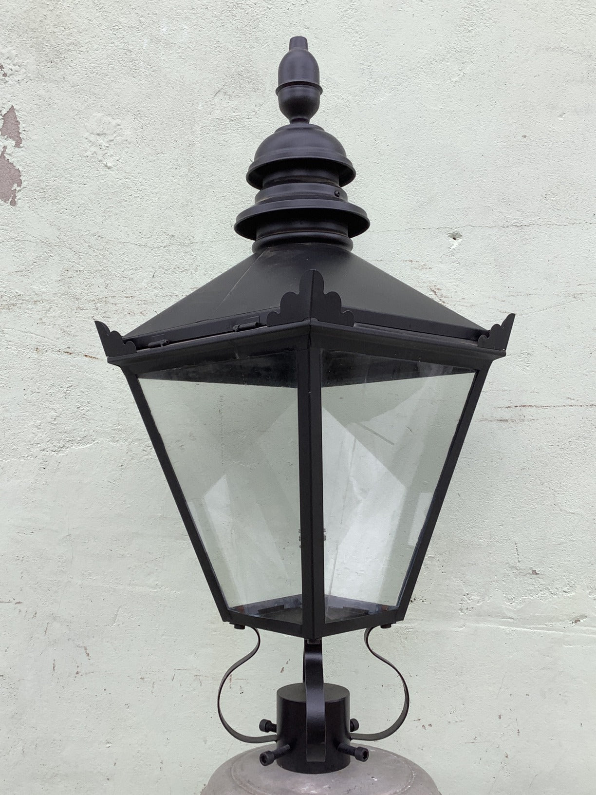 3 Black Steel Replacement Victorian Style Lamp Top Lantern Outside Lighting