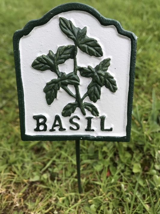 Garden Herb Sign BASIL Cast Iron Herb Marker