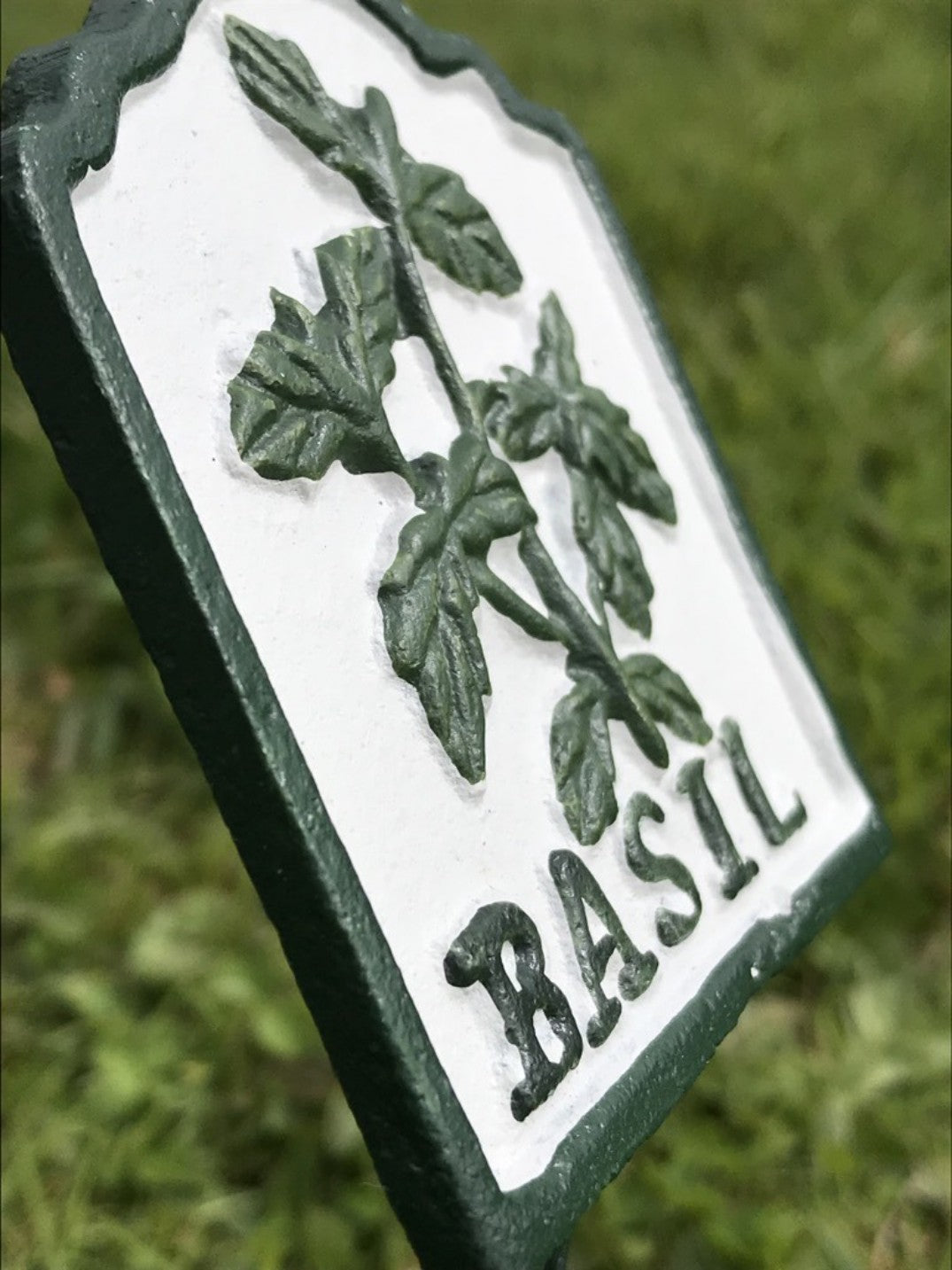 Garden Herb Sign BASIL Cast Iron Herb Marker