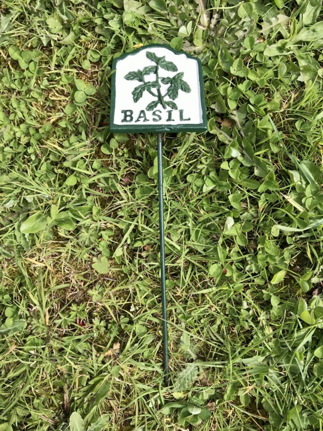 Garden Herb Sign BASIL Cast Iron Herb Marker