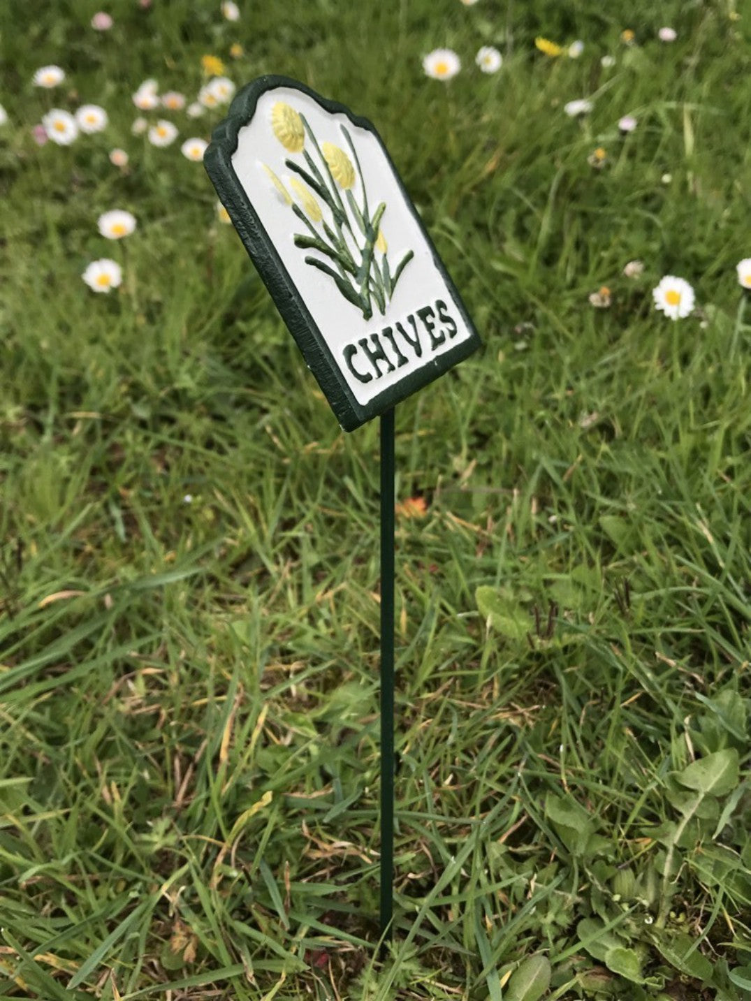 Garden Herb Sign CHIVES Cast Iron Herb Marker