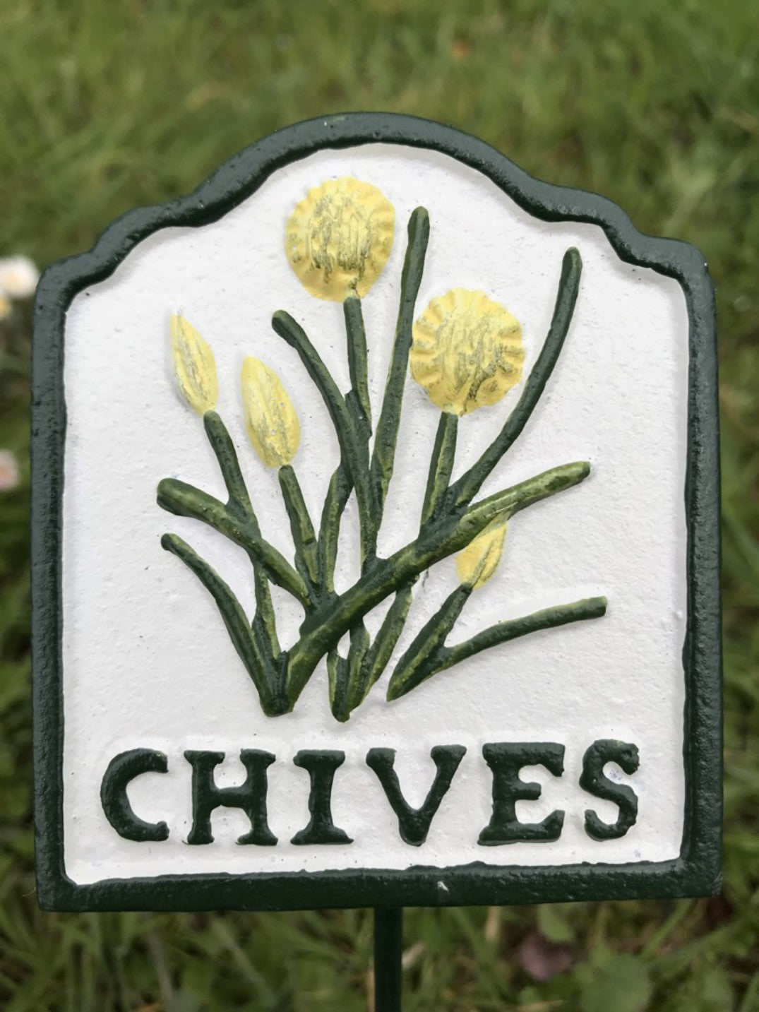 Garden Herb Sign CHIVES Cast Iron Herb Marker