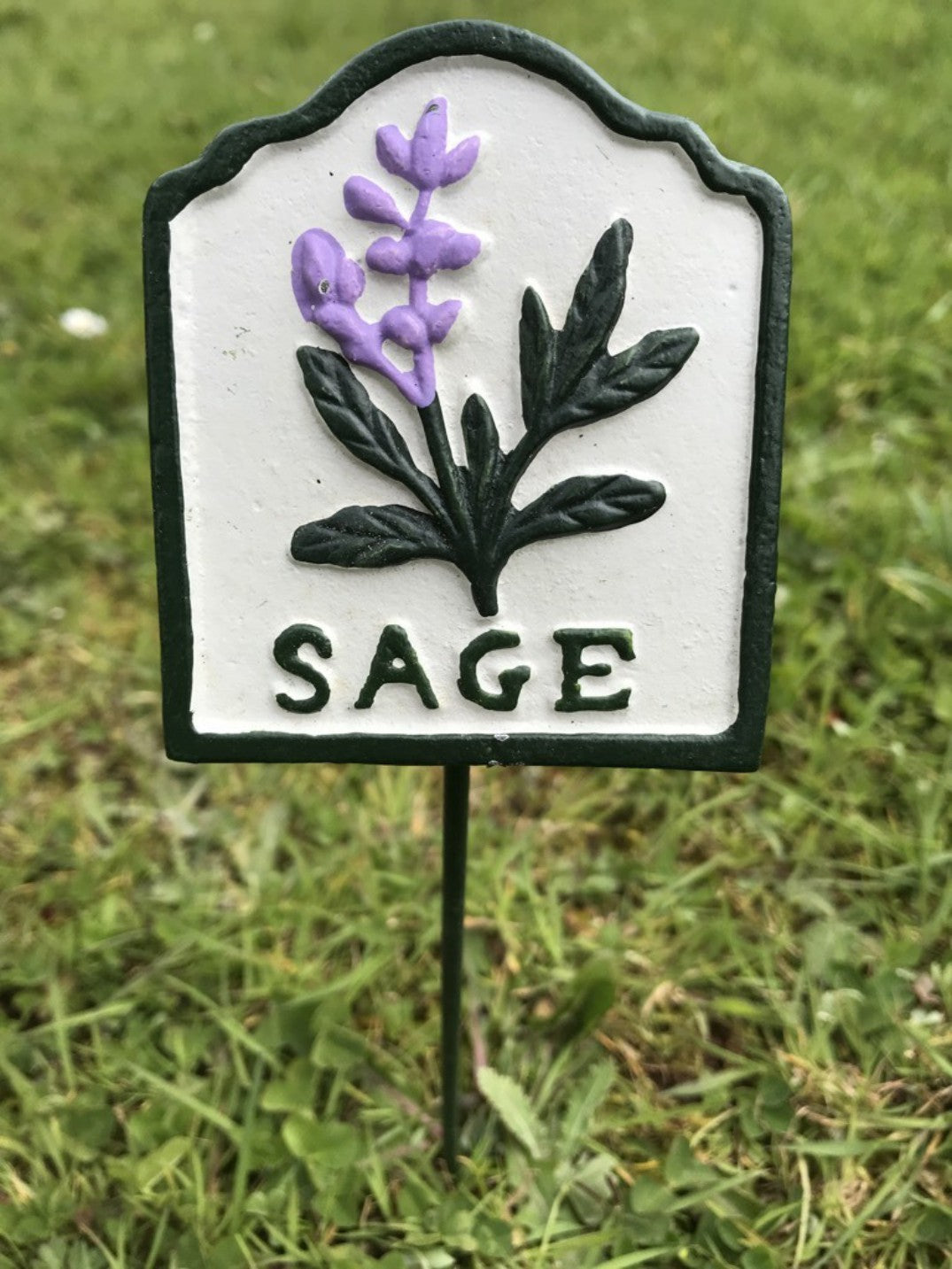 Garden Herb Sign SAGE Cast Iron Herb Marker