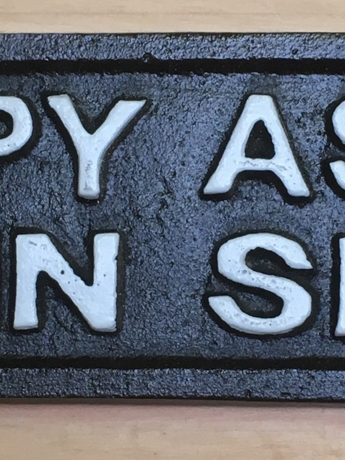 Funny Rude Cast Iron Wall Sign Animal HAPPY AS A PIG IN SH..