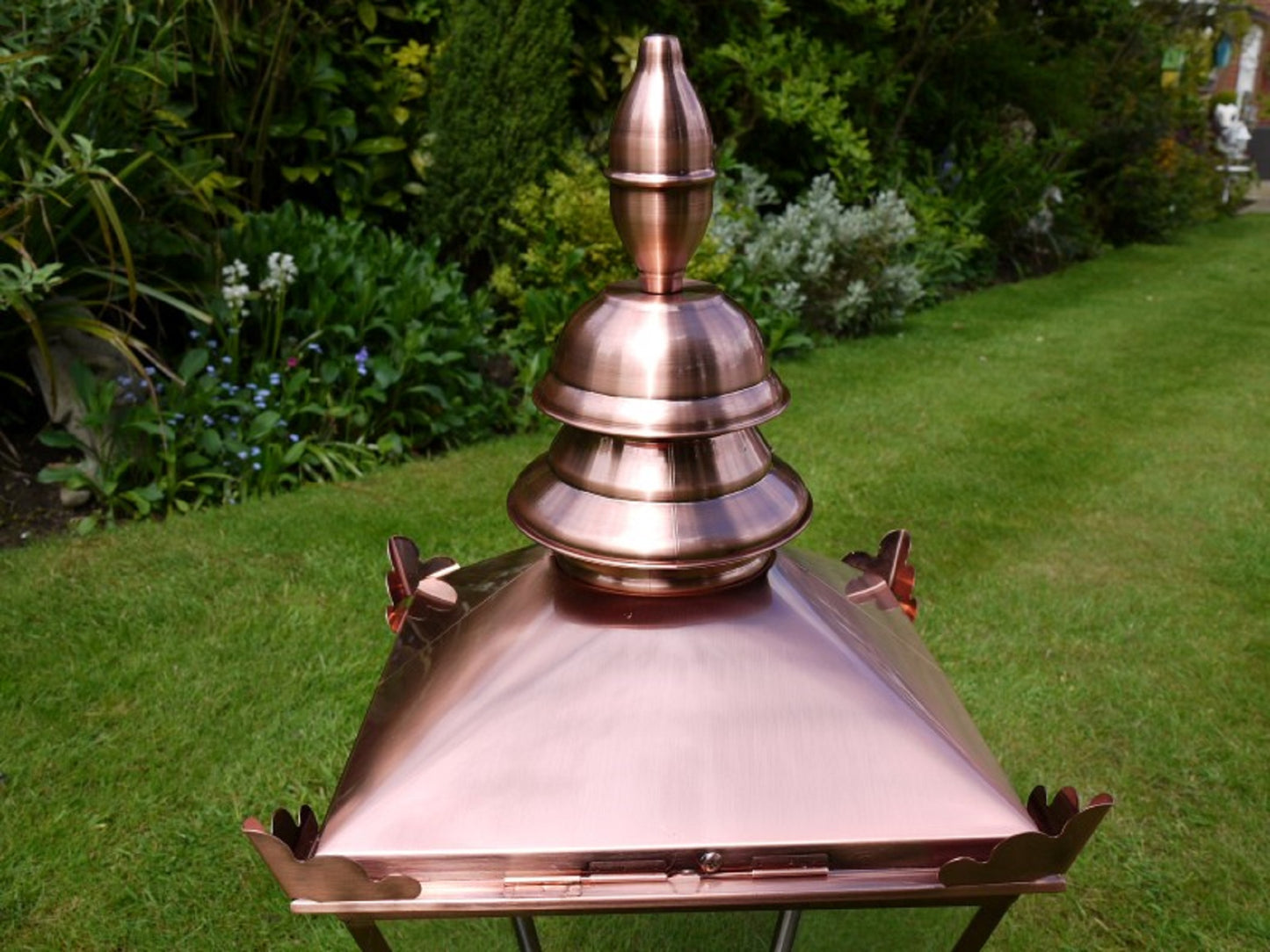 32"x15" Satin Brushed Copper Finish Victorian Style Lantern Lamp Top
