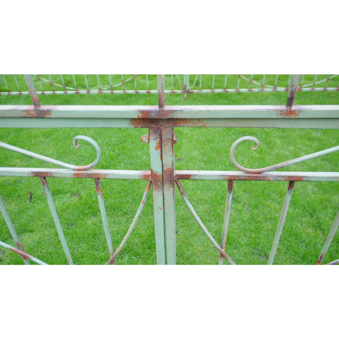 3.5m x 4.6m Large Green Garden Gazebo Walkway Metal Archway Wrought Iron Style