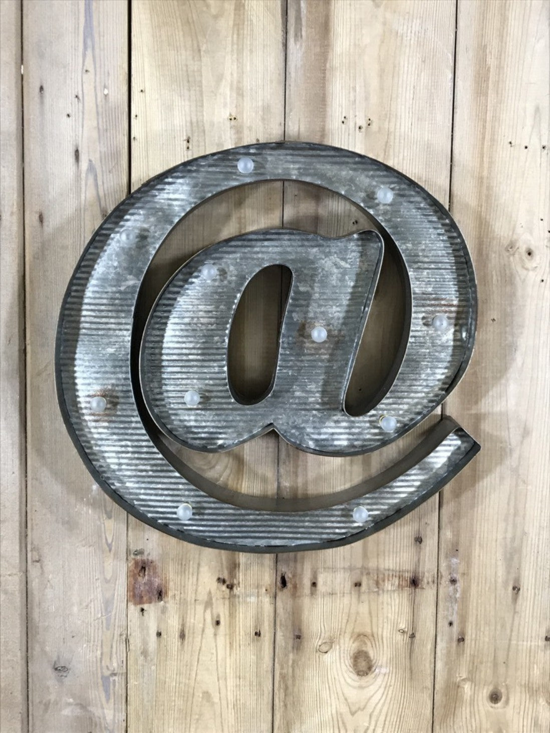 @ At Sign Illuminated LED Galvanized Style Tin Metal Fairground Style Letter