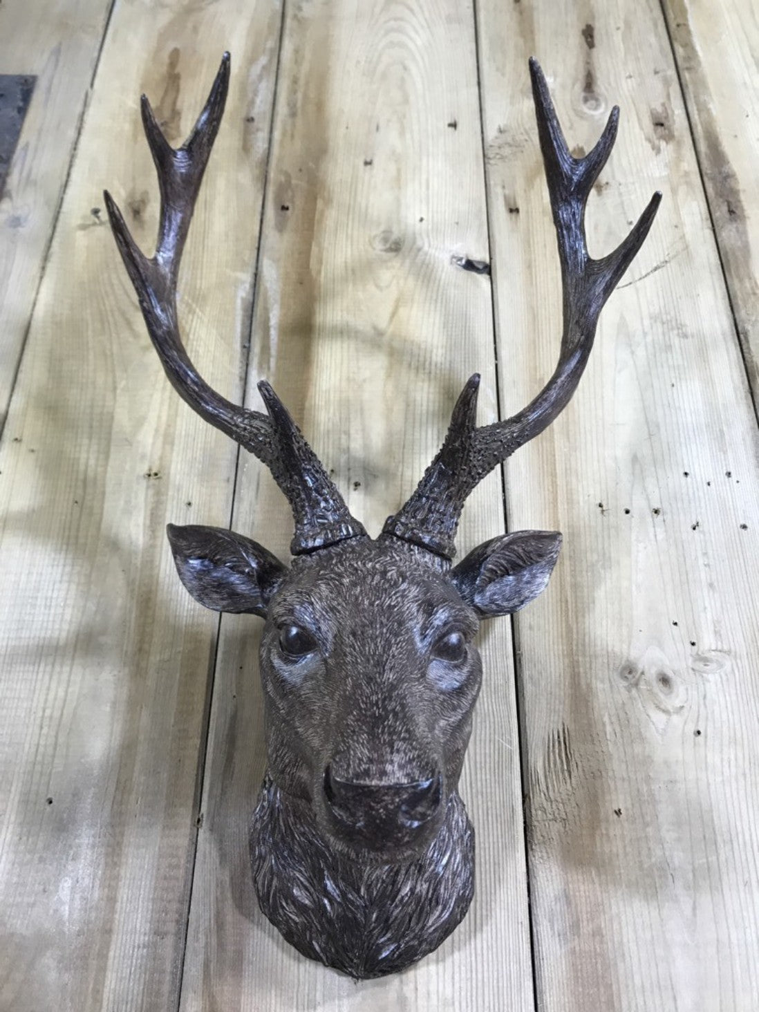 Small Detailed Brown Wall Mounted Stags Head With Antlers 19