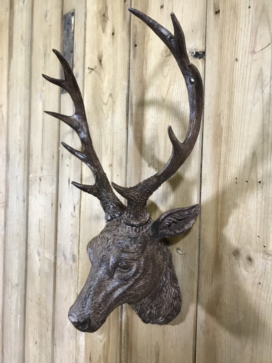 Small Detailed Brown Wall Mounted Stags Head With Antlers 19