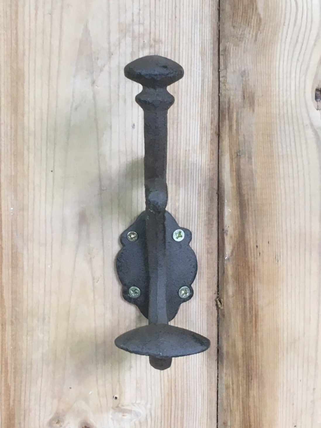 Victorian Style Cast Iron Hat & Coat Double Hook Black