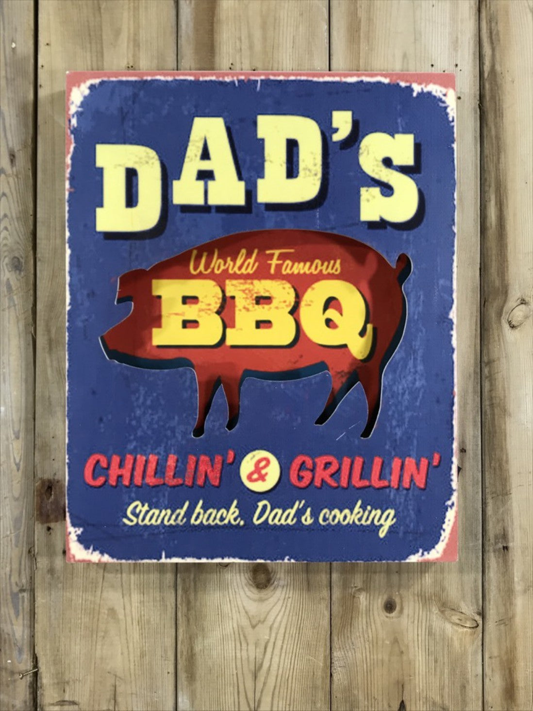 Illuminated LED Wall Sign DADS BBQ CHILLIN & GRILLING 19 5/8x16