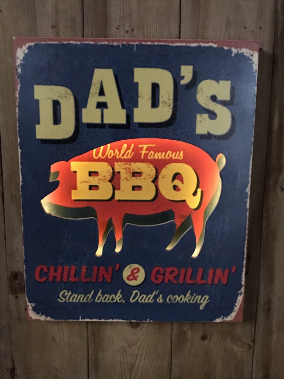 Illuminated LED Wall Sign DADS BBQ CHILLIN & GRILLING 19 5/8x16