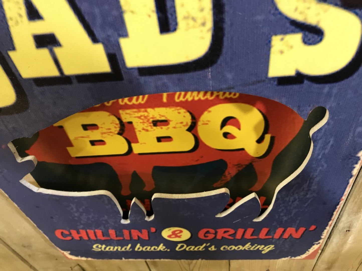 Illuminated LED Wall Sign DADS BBQ CHILLIN & GRILLING 19 5/8x16