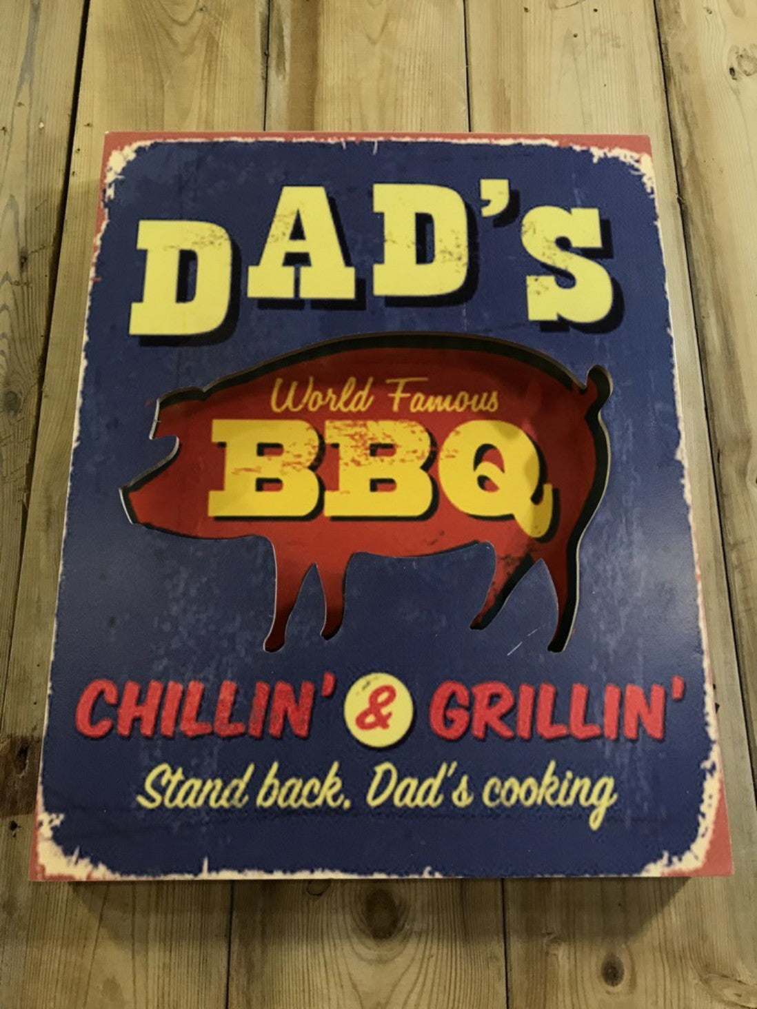 Illuminated LED Wall Sign DADS BBQ CHILLIN & GRILLING 19 5/8x16