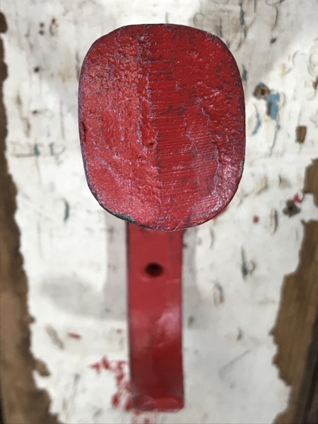 Heavy Solid Metal Red Double Coat Hook Railway Stamped Cast Iron