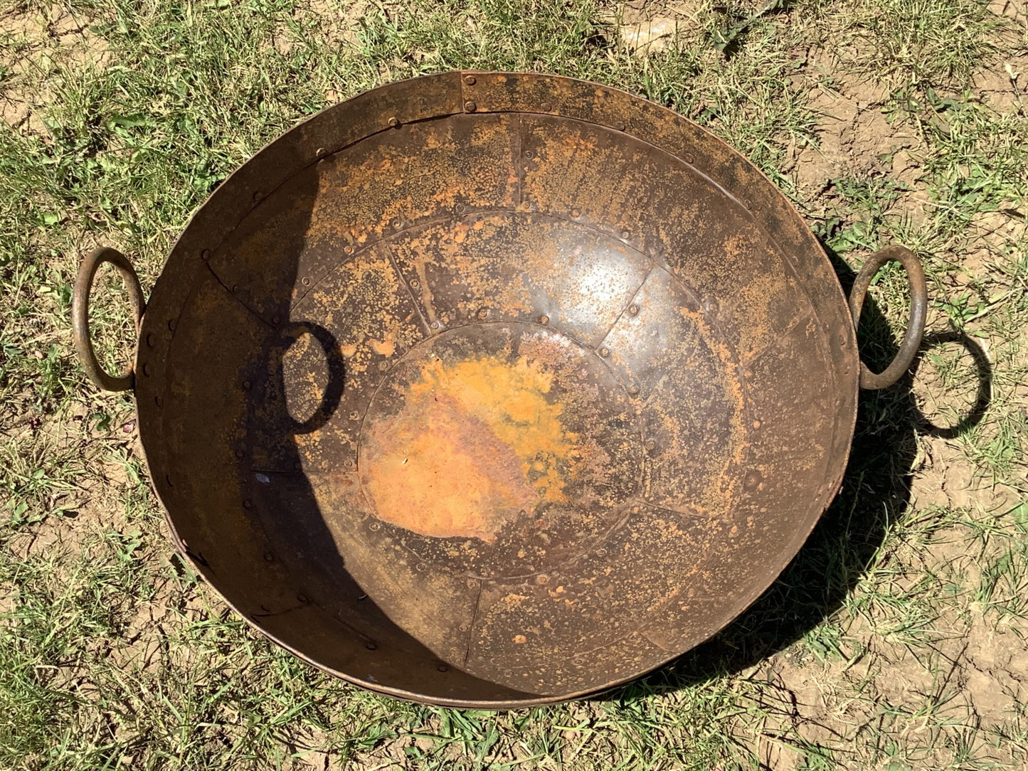 Large 24" / 60cm Round Wrought Iron Garden Outside Camping Fire Pit Grill