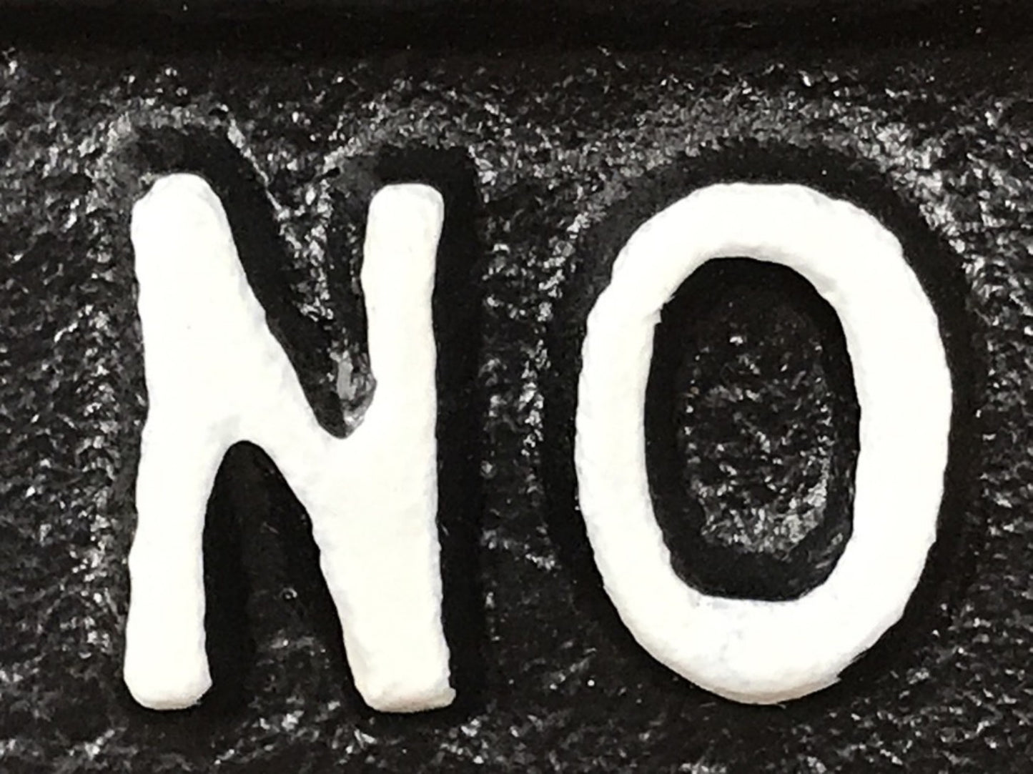 Fun Cast Iron Black Wall Sign With White Raised Text OH NO NOT YOU AGAIN