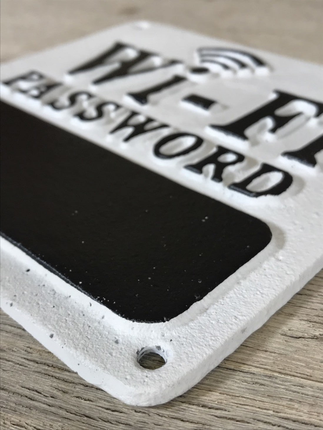 “Wi-Fi Password” White & Black Wall House Office Pub Resturant Sign Cast Iron