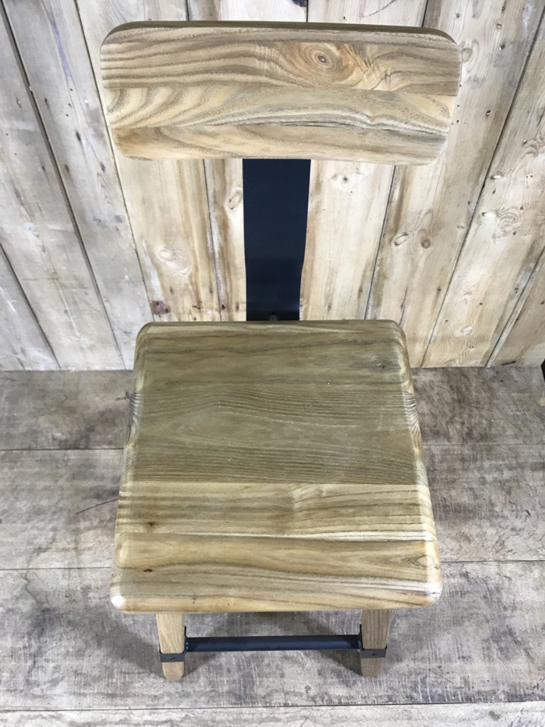 High Industrial Shaker Style Breakfast Bar Stool With Back