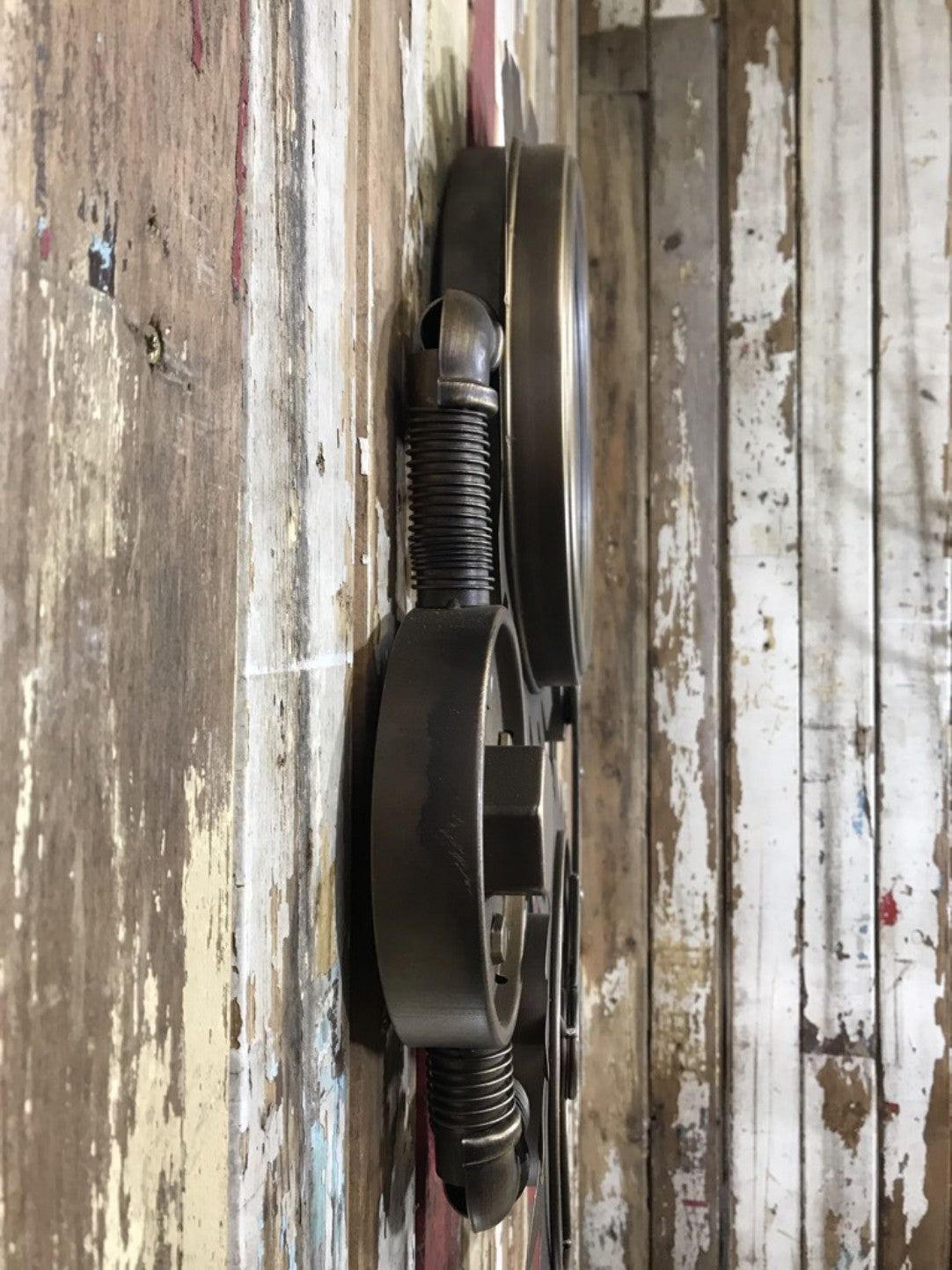 Industrial Style Battery Clock With Pipes Cogs & Wheel Style Look