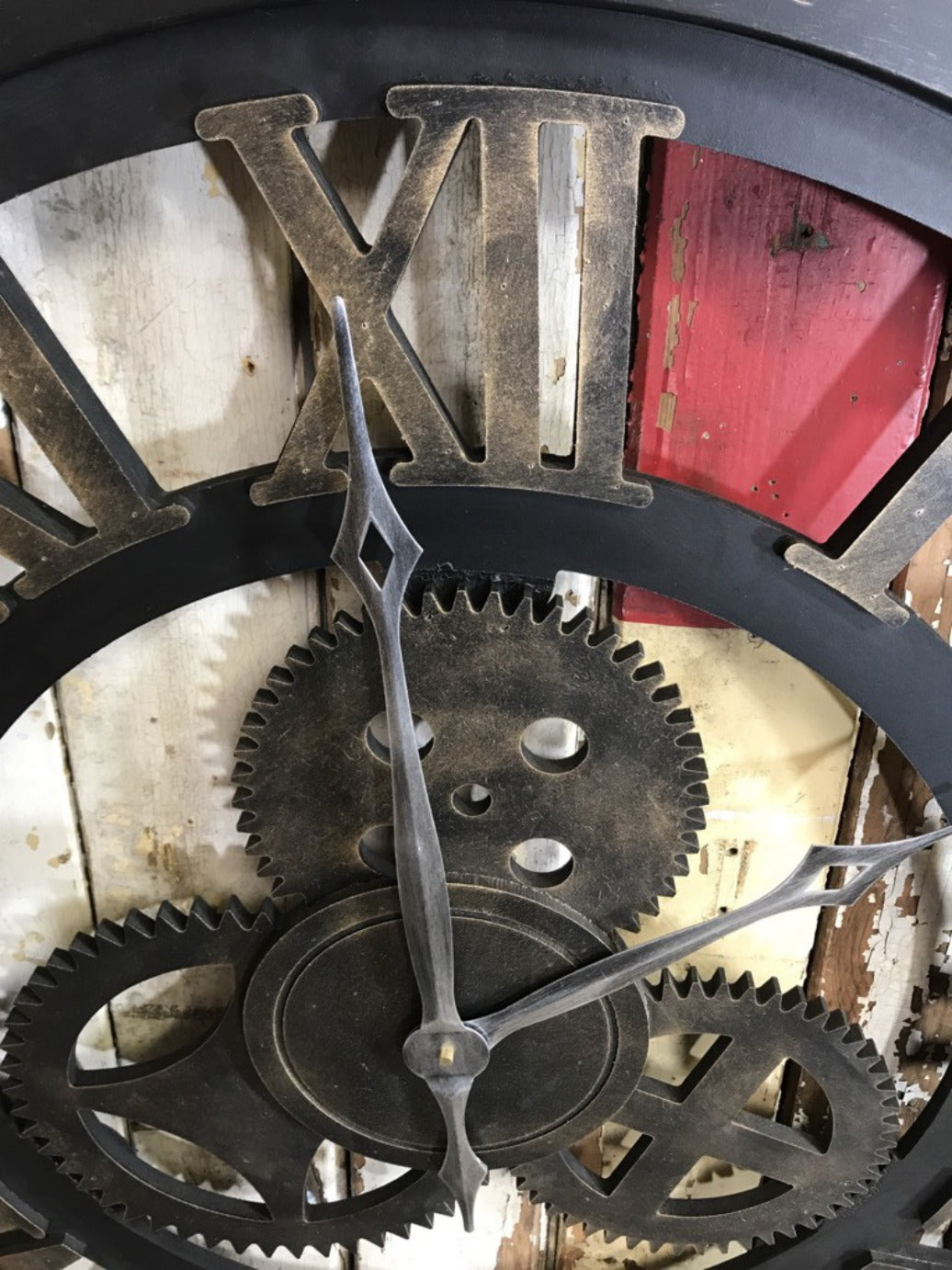 Large Kitchen House Wood & Metal Roman Numerals Wall Clock 2'8"