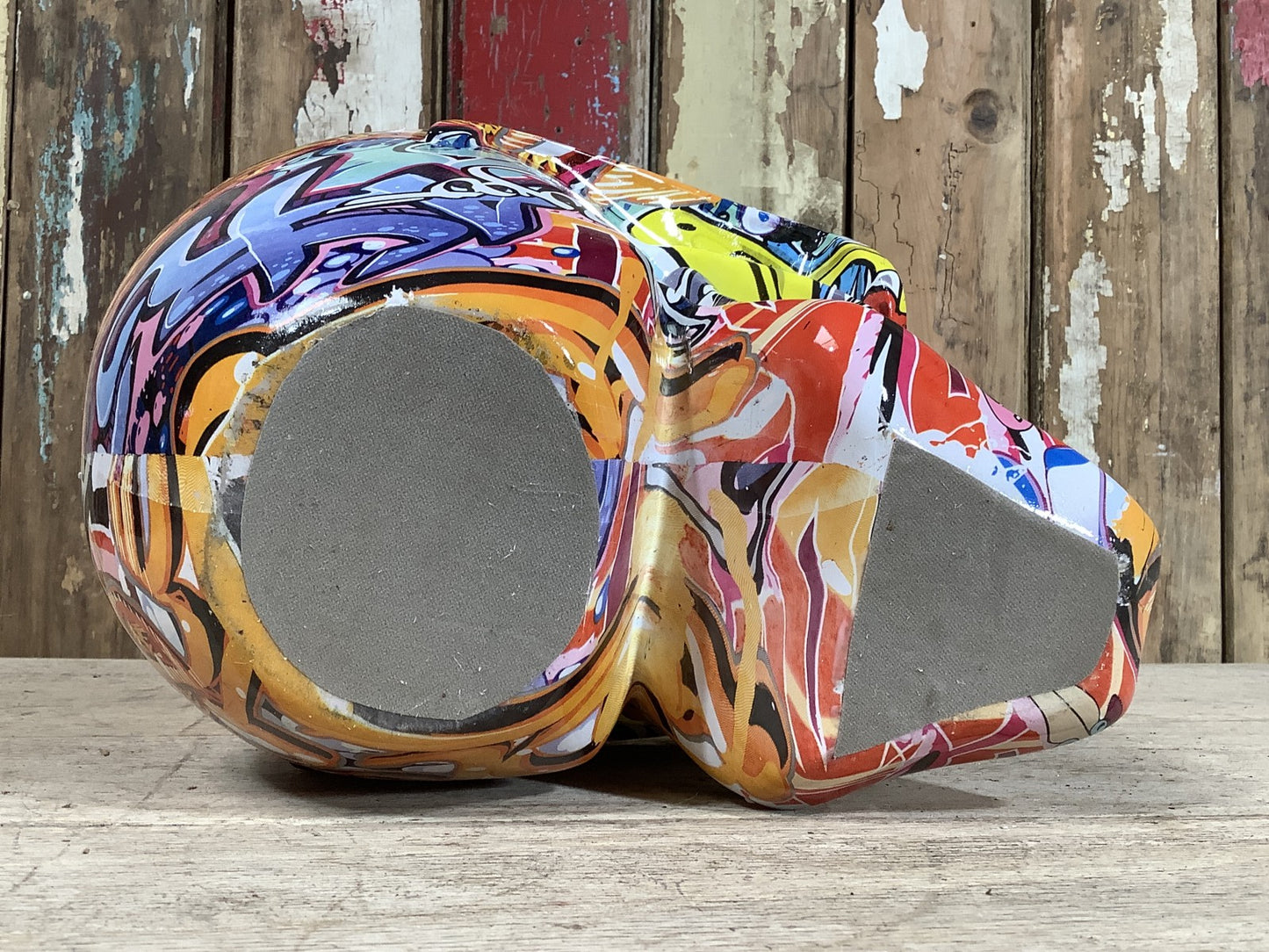Colourful Steampunk Graffiti Covered Skull With Mirrored Sunglasses Fantastic