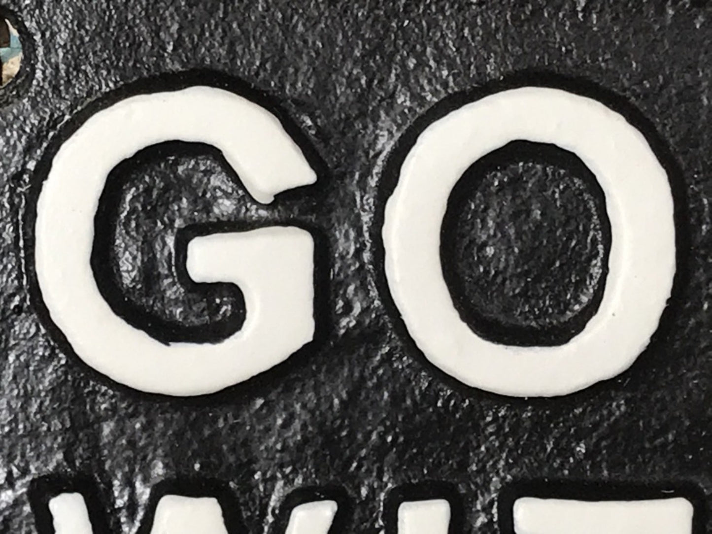 Wall Mounted Bottle Opener GO WITH THE FLOW Beer Stubby Black Cast Iron