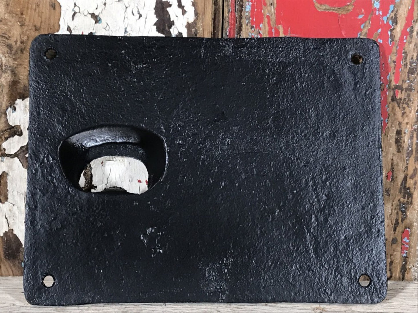 Wall Mounted Bottle Opener GO WITH THE FLOW Beer Stubby Black Cast Iron