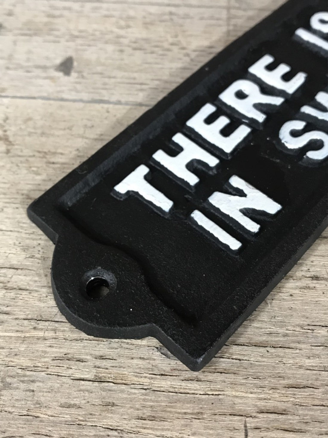 Funny Cast Iron Wall Sign THERE IS NO F IN SWEARING Cast Iron