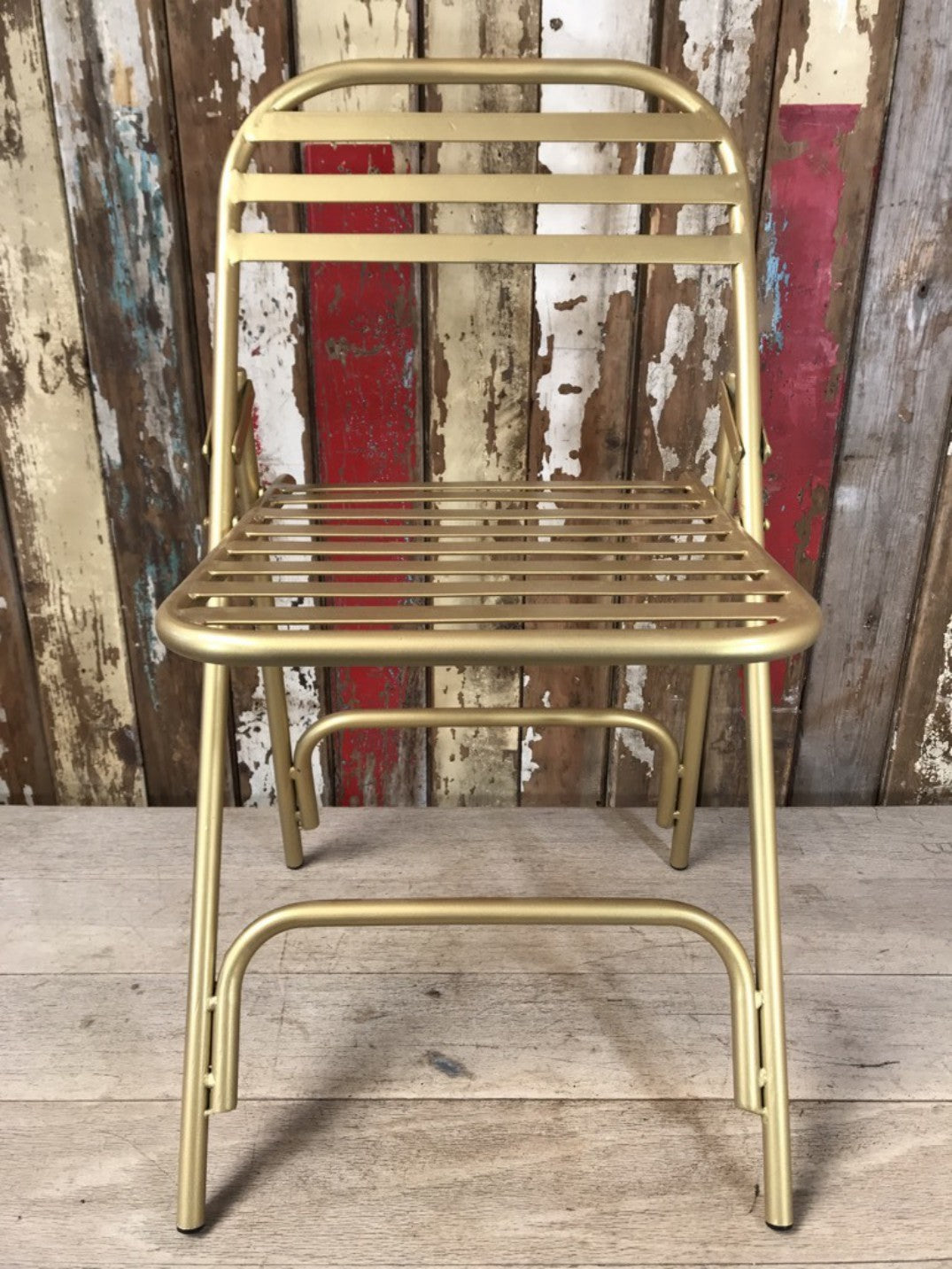 Gold Colour Steel Strong & Sturdy Foldable Chair New Indoor or outdoor