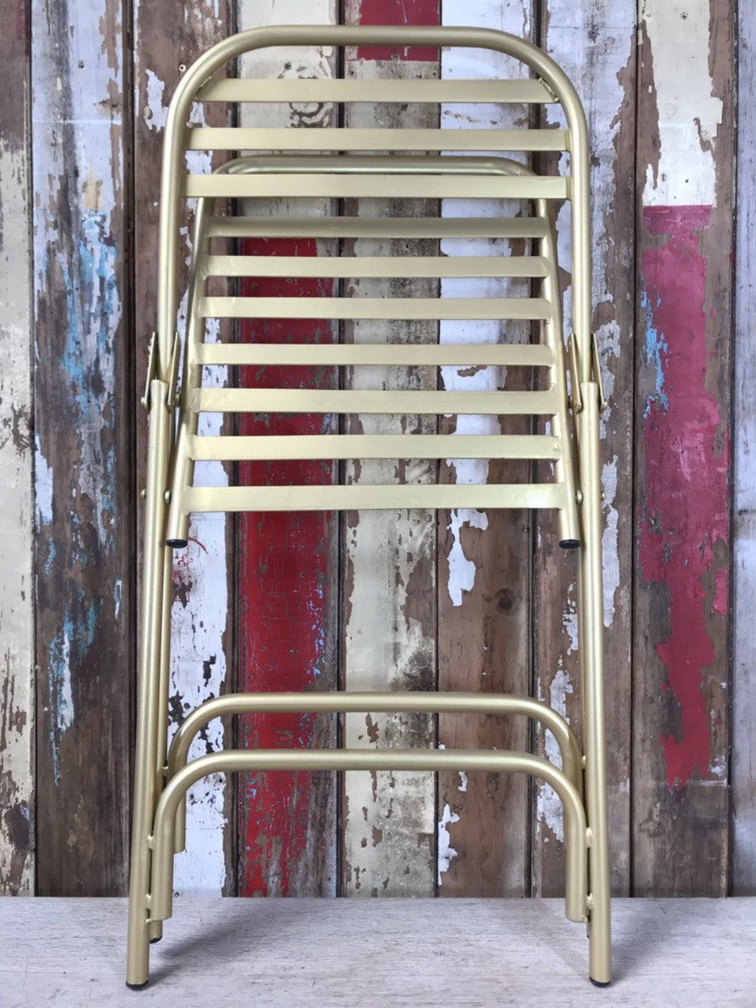 Gold Colour Steel Strong & Sturdy Foldable Chair New Indoor or outdoor