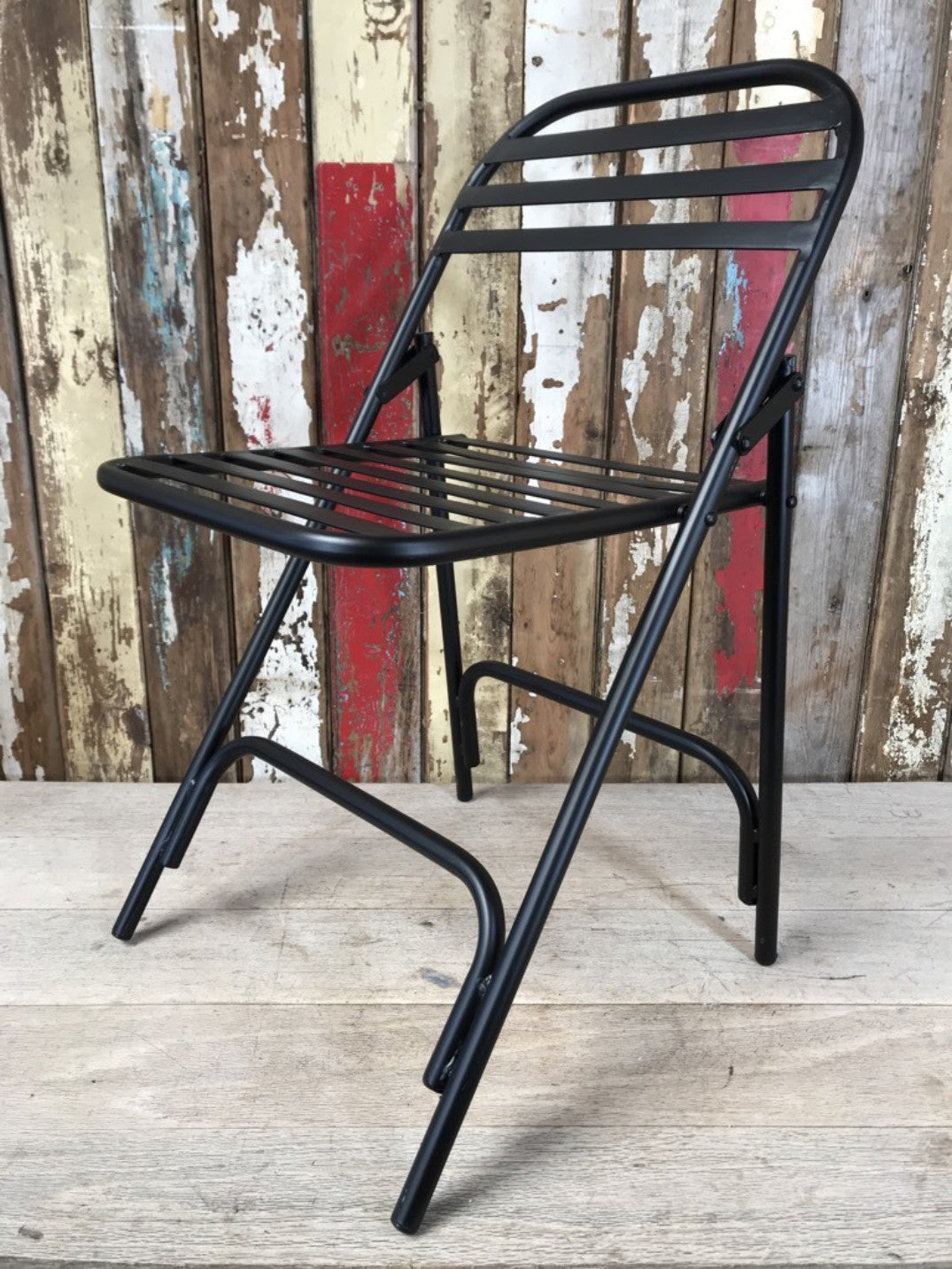 Black Strong & Sturdy Steel Foldable Chair New Indoor or outdoor
