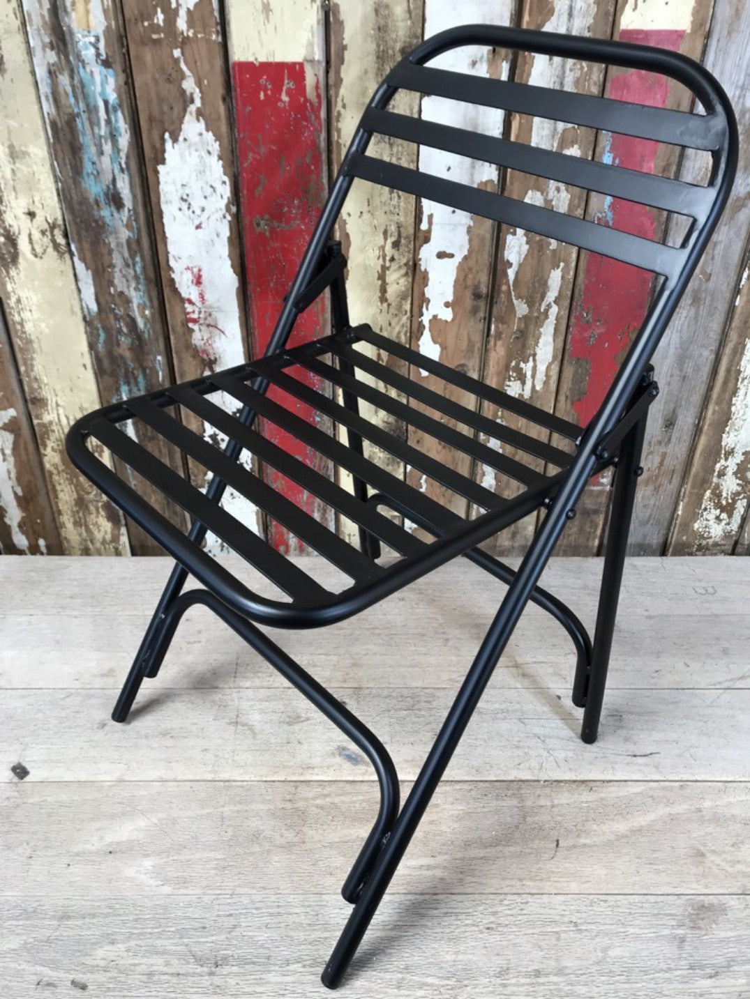 Black Strong & Sturdy Steel Foldable Chair New Indoor or outdoor