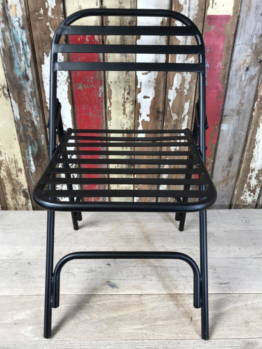 Black Strong & Sturdy Steel Foldable Chair New Indoor or outdoor