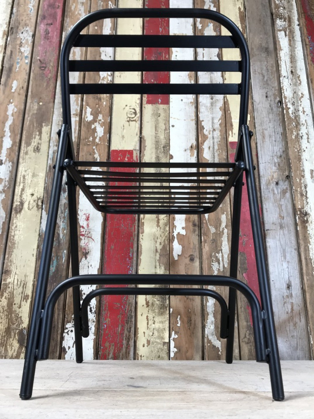 Black Strong & Sturdy Steel Foldable Chair New Indoor or outdoor