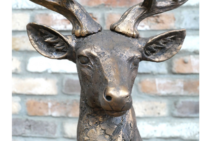 Bronzed Finish Large Laying Down Deer Stag Buck
