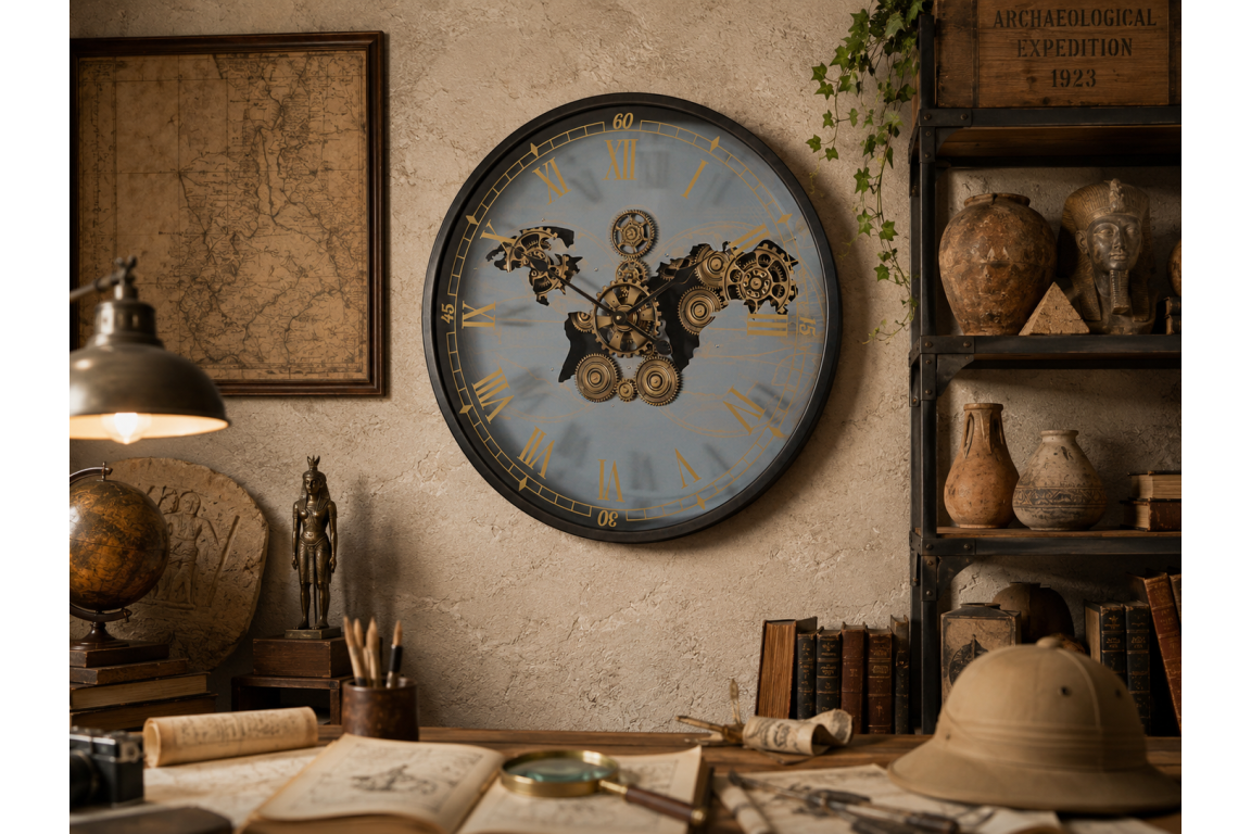 Large 67cm Diameter Wall Hanging Clock Roman Numerals