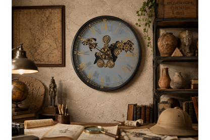 Large 67cm Diameter Wall Hanging Clock Roman Numerals