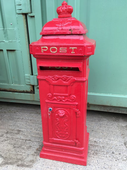 Heavy Cast Iron Royal Red Pillar Mailbox