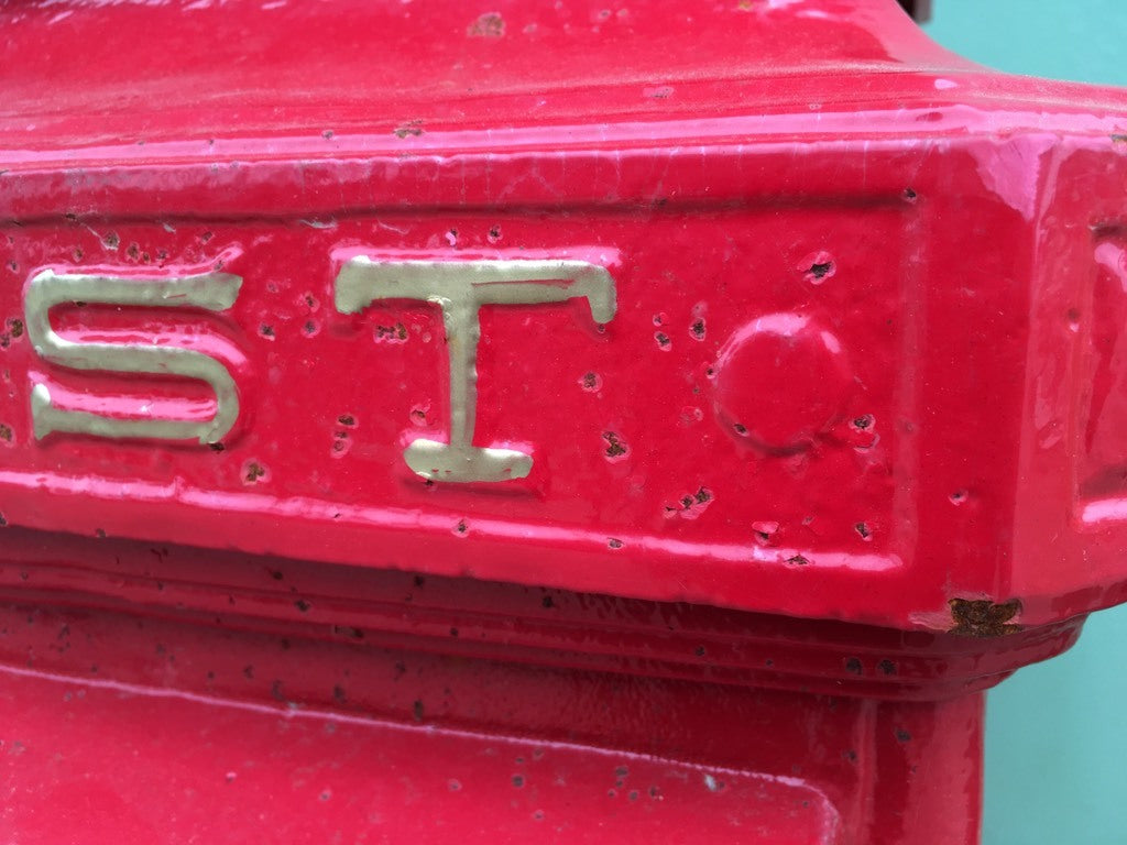 Heavy Cast Iron Royal Red Pillar Mailbox