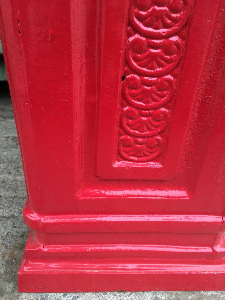 Heavy Cast Iron Royal Red Pillar Mailbox