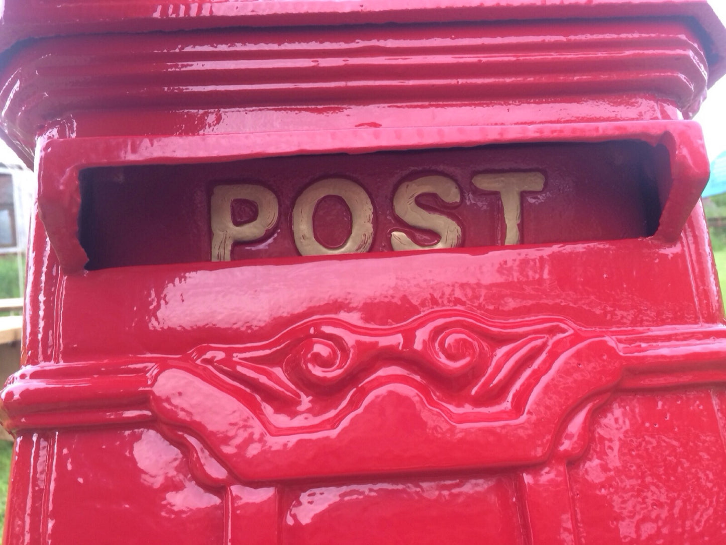 Heavy Cast Iron Royal Red Pillar Mailbox