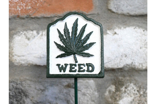 Garden Herb Sign WEED Cast Iron Plant Marker