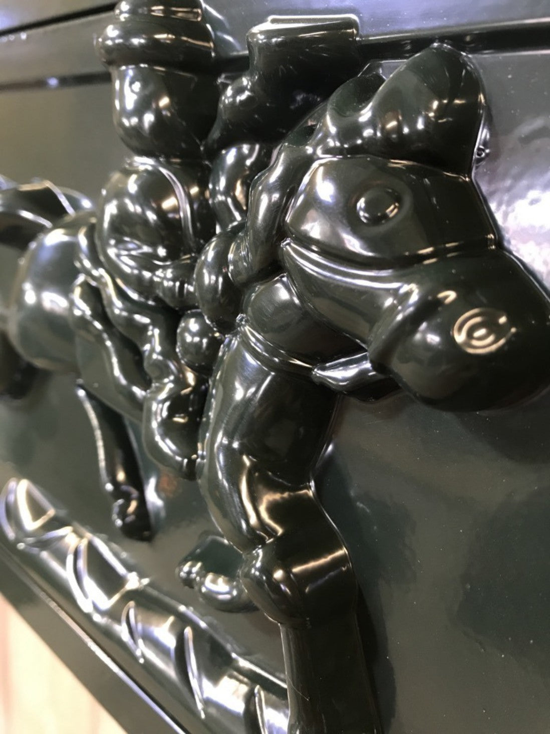 Dark Green Cast Aluminium Horse Man Letter Wall Post Box