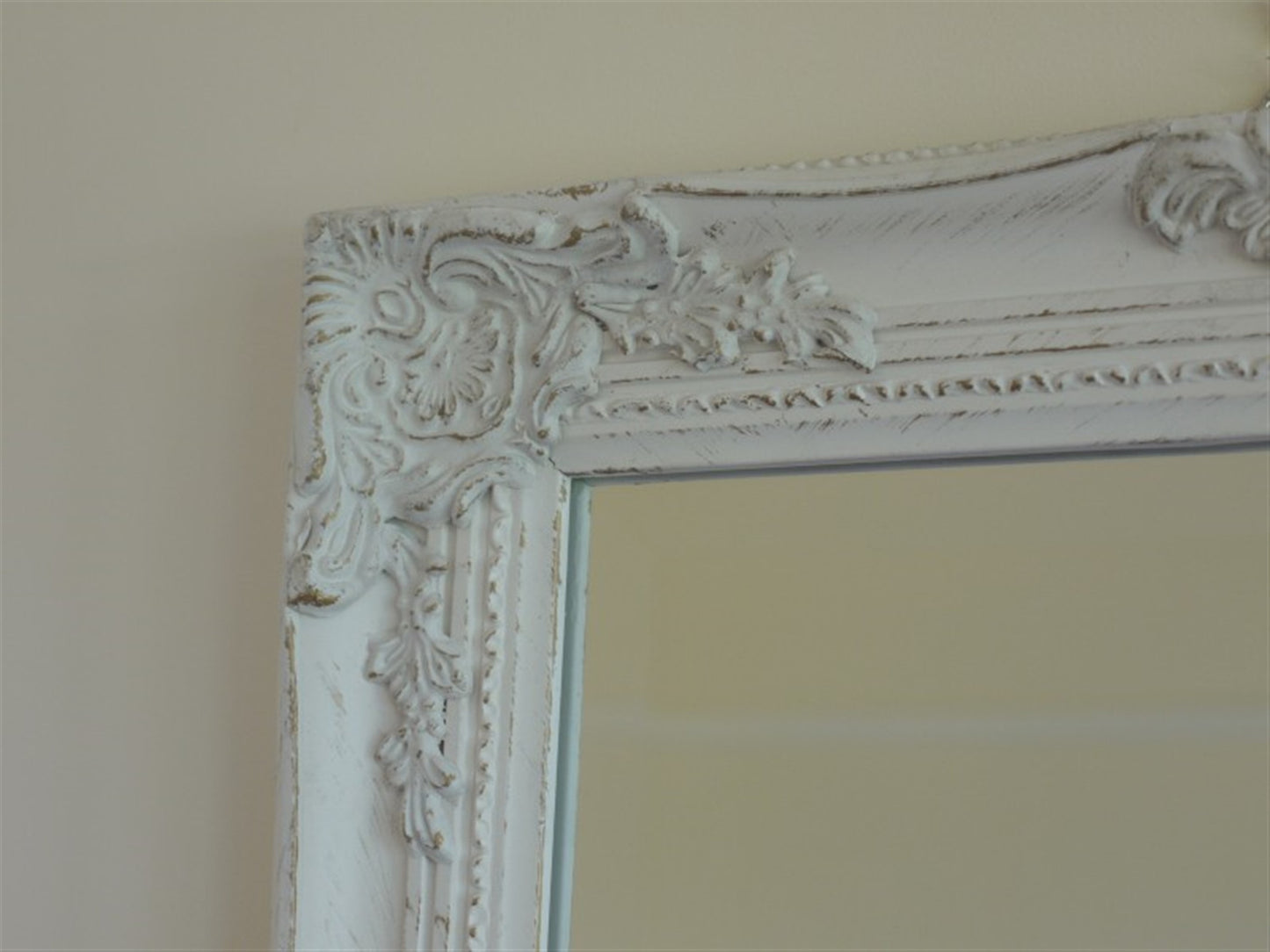 16"x51" White With Gold Long Mirror