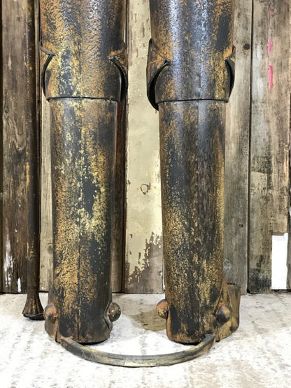 6'6" Large Life Size Rusty Style Metal Knight Suit Of Armour Figure & Long Axe