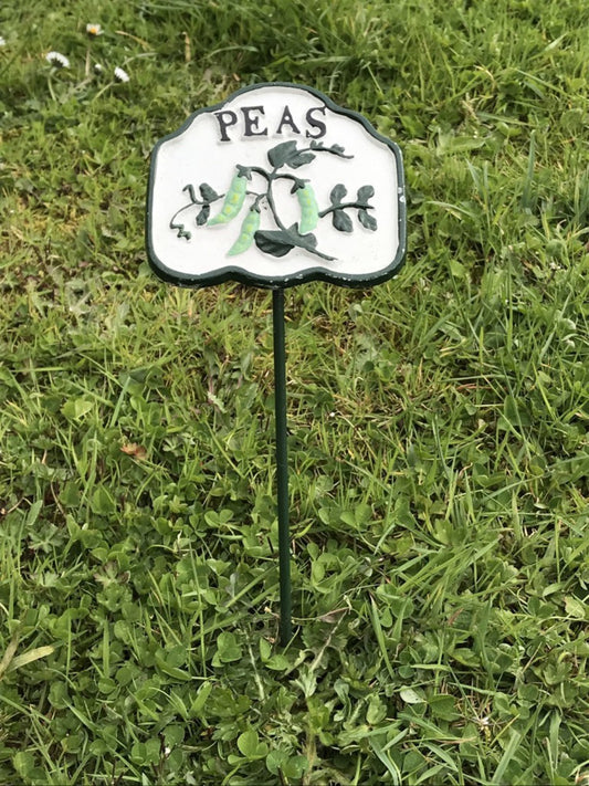 Garden Vegetable Sign PEAS Cast Iron Vegetable Marker