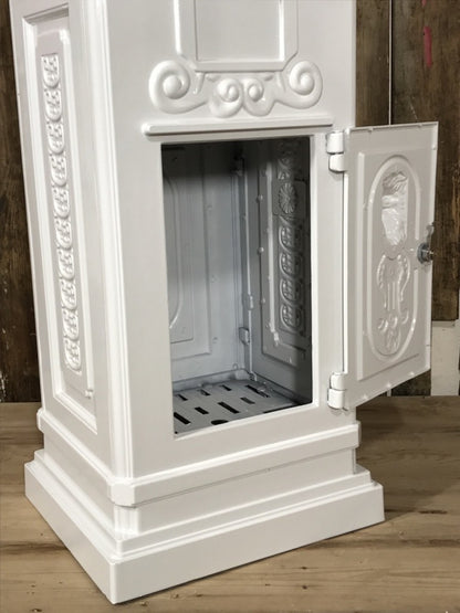White Cast Aluminium Tall Pillar Mailbox Parcel Post Letter Box