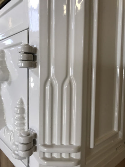 White & Gold Cast Aluminium Horseman Letter Wall Post Box