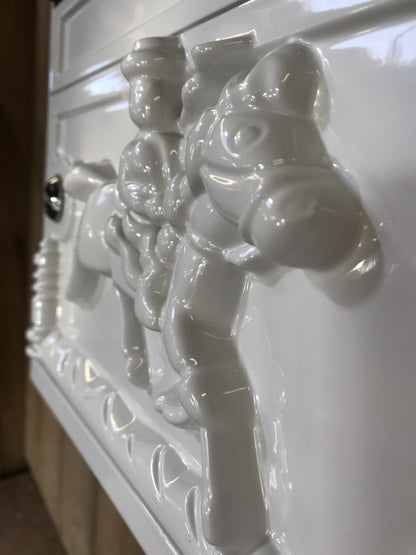 White & Gold Cast Aluminium Horseman Letter Wall Post Box